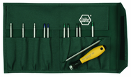 12 Piece - System 4 ESD Safe Drive-Loc Interchangeable Set - #26985 - Slotted 1.5 - 4.0 and Phillips #000 - 1 and Torx® T1-T15 - Canvas Pouch - USA Tool & Supply