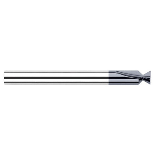 Dovetail Cutters - 0.7500″ (3/4″) Cutter Diameter × 0.0100″Radius × 60° included Carbide Dovetail Cutter, 4 Flutes, AlTiN Coated - Exact Industrial Supply