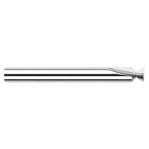 Dovetail Cutters - 0.5000″ (1/2″) Cutter Diameter × 0.0100″Radius × 40° included Carbide Dovetail Cutter, 3 Flutes - Exact Industrial Supply