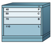 Desk-Standard Cabinet - 4 Drawers - 30 x 28-1/4 x 26-7/8" - Multiple Drawer Access - USA Tool & Supply