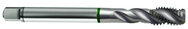 M10x1.0 6H 3-Flute Cobalt Green Ring Full Bottom 40 degree Spiral Flute Tap-Bright - USA Tool & Supply