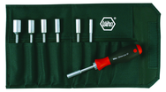 8 Piece - Drive-Loc VI Interchangeable Set Nut Wiha Driver Inch - #28196 - Includes: 3/16; 1/4; 5/16; 11/32; 3/8; 7/16 and 1/2" - Canvas Pouch - USA Tool & Supply