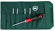 6 Piece - Drive-Loc VI Interchangeable Set - #28197 - Includes: Security Torx® T6s x T8s; T7s x T9s; T10s x T15s; T20s x T25s; T30s x T40s - Canvas Pouch - USA Tool & Supply