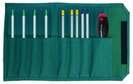 10 Piece - Drive-Loc VI Interchangeable Set - #28199 - Includes: Torx® T6 x T8; T7 x T9; T10 x T15; T20 x T25; Slotted 4.0; 6.0; Phillips #1 #2; Hex 3/32 x 7/64; 1/8 x 9/64; 5/32 x 3/16 - Canvas Pouch - USA Tool & Supply