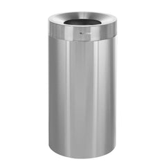 Alpine Industries - Trash Cans & Recycling Containers; Type: Trash Can ; Container Shape: Round ; Container Size: 27 Gal ; Container Graphics: None ; Color: Silver ; Finish: Smooth - Exact Industrial Supply