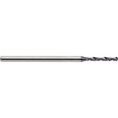 Micro Drill Bit: 0.1083″ Dia, 140 °, Solid Carbide ALtima Finish, RH Cut, Helical Flute, Straight-Cylindrical Shank