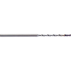 Micro Drill Bit: 0.0768″ Dia, 140 °, Solid Carbide ALtima Finish, RH Cut, Helical Flute, Straight-Cylindrical Shank