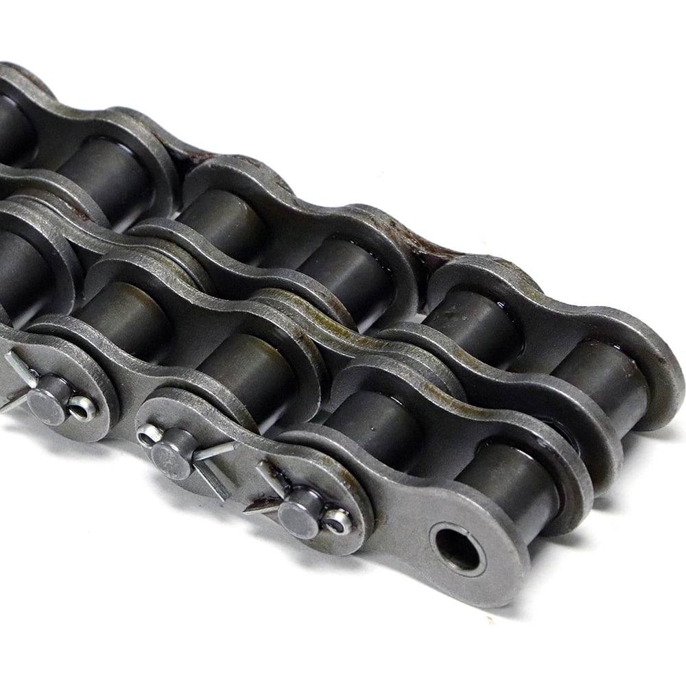 Shuster - 100-2COTX10, 1-1/4" Pitch, ANSI 100-2, Cottered Double Strand Chain - Exact Industrial Supply