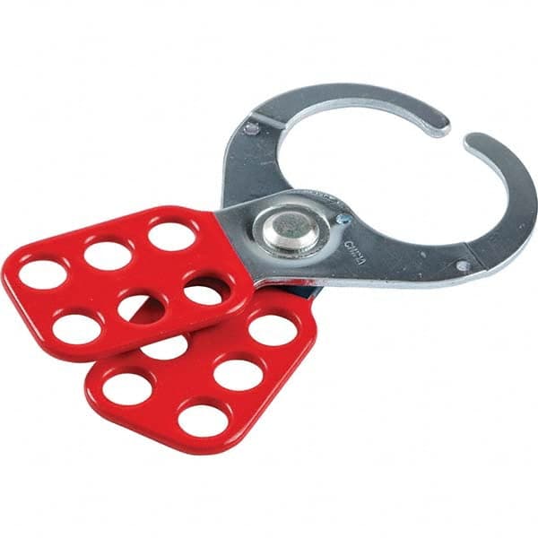 Lockout Hasps; Hasp Type: Scissor-Action; Jaw Type: Single Jaw; Maximum Number of Padlocks: 6; Largest Inside Jaw Diameter (Decimal Inch): 1-1/2; Smallest Inside Jaw Diameter (Decimal Inch): 1-1/2; Overall Length: 0.350 in; Shackle Diameter: 0.4000 in