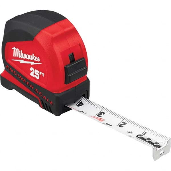 Milwaukee Tool - 25' x 1" White Blade Tape Measure - USA Tool & Supply