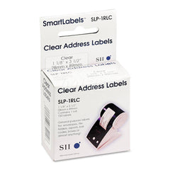 Seiko - Labels, Ribbons & Tapes; Type: Self-Adhesive Address Label ; Color: Clear ; For Use With: Seiko SLP 420 or Above; 410; 240; 200; 100; 220; 120 Series Smart Label Printers ; Width (Inch): 1-1/8 ; Length (Inch): 3-1/2 ; Material: Paper - Exact Industrial Supply