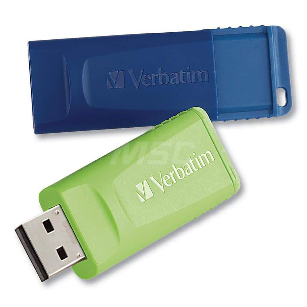 Verbatim - Office Machine Supplies & Accessories; Office Machine/Equipment Accessory Type: Flash Drive ; For Use With: Windows XP Vista & 7 & Higher; Mac OS X 10.1 & Higher; Linux kernel 2.6 & Higher ; Color: Blue; Green - Exact Industrial Supply