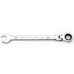 GEARWRENCH - Combination Wrenches; Type: Flex Head ; Tool Type: Ratcheting ; Size (Inch): 3/4 ; Number of Points: 12 ; Finish/Coating: Full Polish Chrome ; Material: Alloy Steel - Exact Industrial Supply