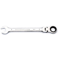 GEARWRENCH - Combination Wrenches; Type: Flex Head ; Tool Type: Ratcheting ; Size (Inch): 1 ; Number of Points: 12 ; Finish/Coating: Full Polish Chrome ; Material: Alloy Steel - Exact Industrial Supply