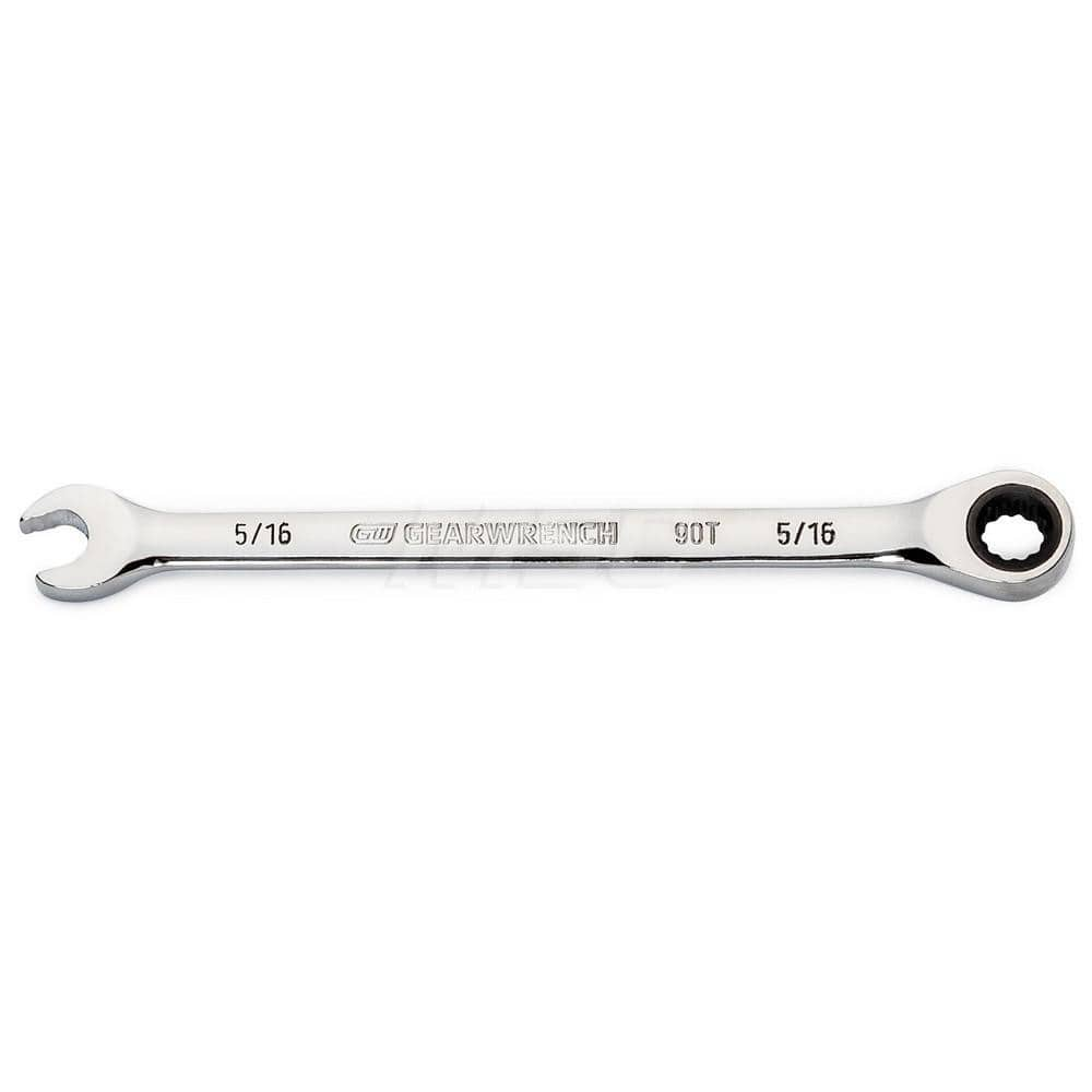 GEARWRENCH - Combination Wrenches; Type: Combination Wrench ; Tool Type: Ratcheting ; Size (Inch): 5/16 ; Number of Points: 12 ; Finish/Coating: Full Polish Chrome ; Material: Alloy Steel - Exact Industrial Supply