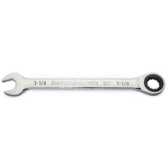 GEARWRENCH - Combination Wrenches; Type: Combination Wrench ; Tool Type: Ratcheting ; Size (Inch): 1-1/8 ; Number of Points: 12 ; Finish/Coating: Full Polish Chrome ; Material: Alloy Steel - Exact Industrial Supply