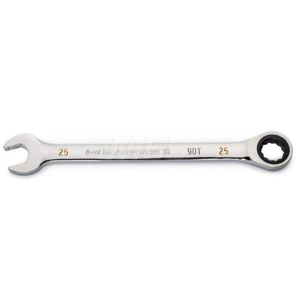 GEARWRENCH - Combination Wrenches; Type: Combination Wrench ; Tool Type: Ratcheting ; Size (mm): 25 ; Number of Points: 12 ; Finish/Coating: Full Polish Chrome ; Material: Alloy Steel - Exact Industrial Supply