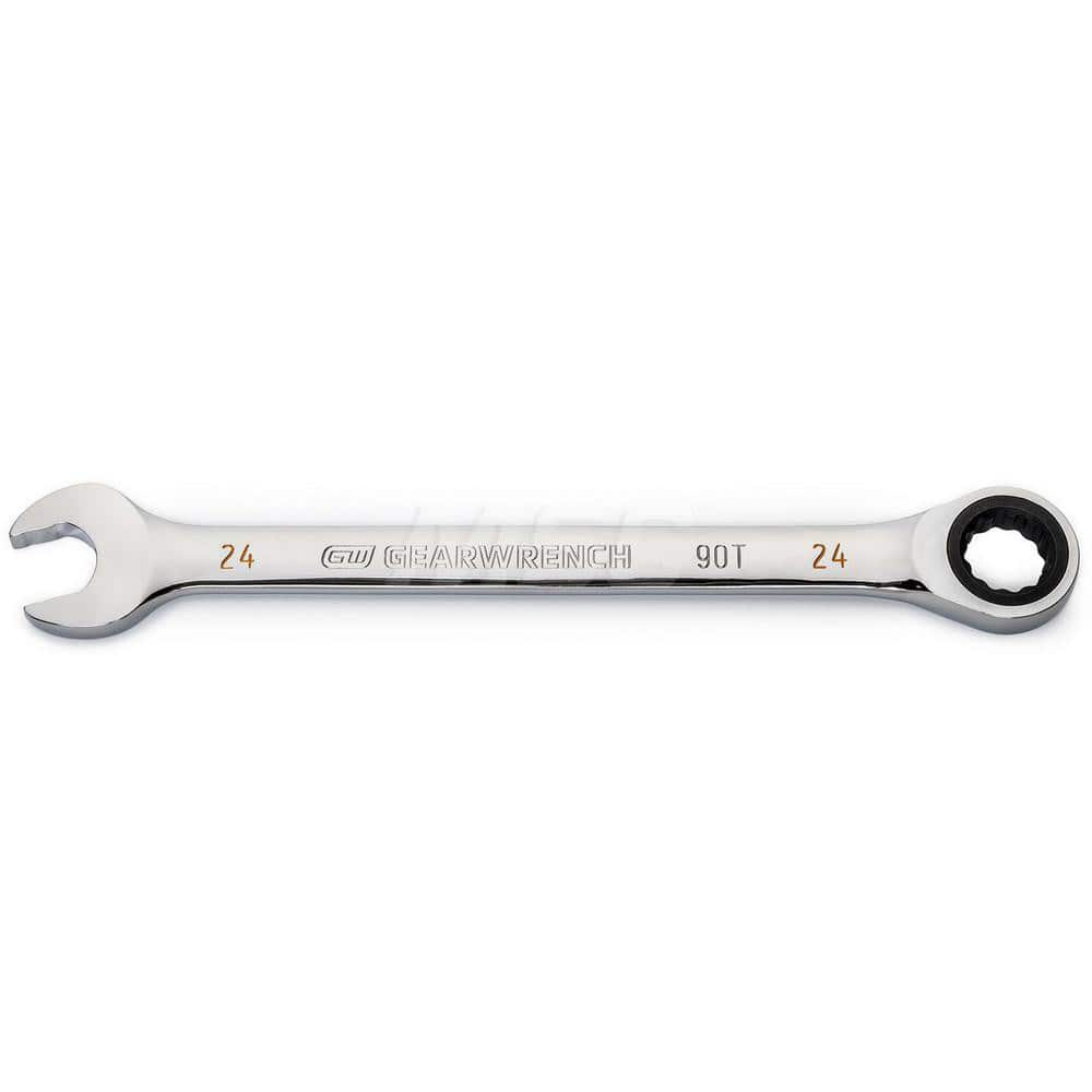 GEARWRENCH - Combination Wrenches; Type: Combination Wrench ; Tool Type: Ratcheting ; Size (mm): 24 ; Number of Points: 12 ; Finish/Coating: Full Polish Chrome ; Material: Alloy Steel - Exact Industrial Supply