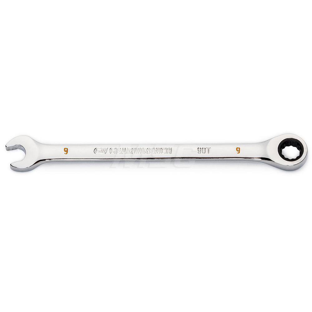 GEARWRENCH - Combination Wrenches; Type: Combination Wrench ; Tool Type: Ratcheting ; Size (mm): 9 ; Number of Points: 12 ; Finish/Coating: Full Polish Chrome ; Material: Alloy Steel - Exact Industrial Supply