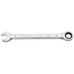 GEARWRENCH - Combination Wrenches; Type: Combination Wrench ; Tool Type: Ratcheting ; Size (mm): 17 ; Number of Points: 12 ; Finish/Coating: Full Polish Chrome ; Material: Alloy Steel - Exact Industrial Supply