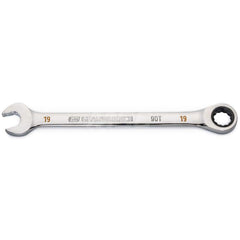 GEARWRENCH - Combination Wrenches; Type: Combination Wrench ; Tool Type: Ratcheting ; Size (mm): 19 ; Number of Points: 12 ; Finish/Coating: Full Polish Chrome ; Material: Alloy Steel - Exact Industrial Supply