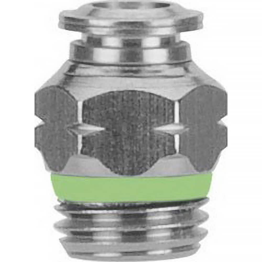 Push-to-Connect Tube Fitting: 1/2″ Thread, 3/8″ OD Stainless Steel, 290 psi