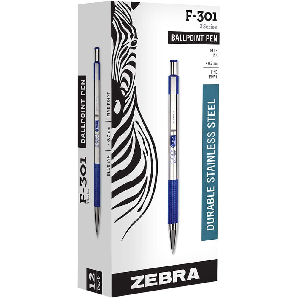 Zebra Pen - Pens & Pencils; Type: Ball Point Pen ; Color: Blue ; Tip Type: 0.7MM - Exact Industrial Supply