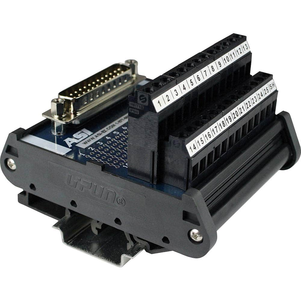 Automation Systems Interconnect - Interface Relay Modules; Input Amperage (mA): 0.01 ; Input Amperage: 0.01 ; Coil Voltage: 24 VDC ; Mounting Type: DIN Rail ; For Use With: Connecting 25 pin Male D-Sub Connector to Wire - Exact Industrial Supply