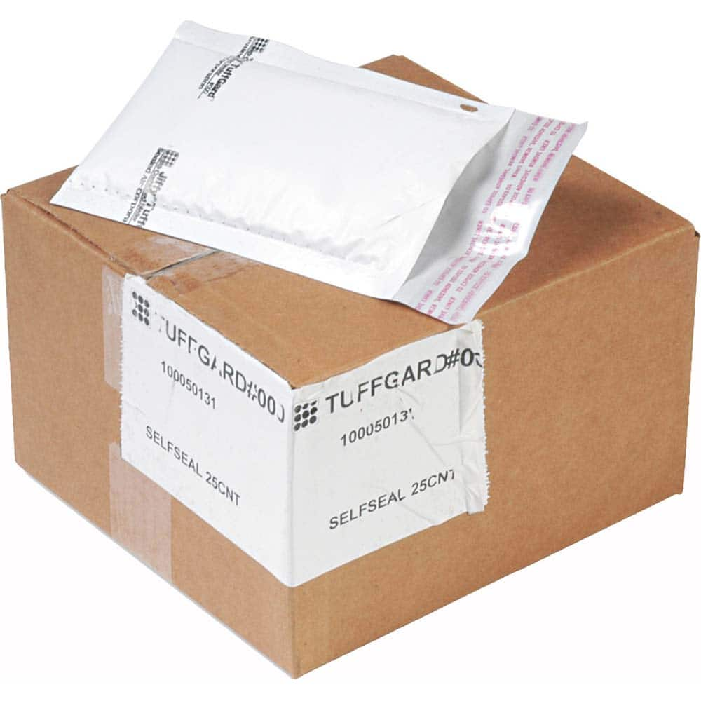 Sealed Air - Mailers, Sheets & Envelopes; Type: Jiffy Bubble Cushioned Mailer ; Style: Self Adhesive ; Width (Inch): 8 ; Length (Inch): 4 ; Box Quantity: 25 ; Size: 4 x 8 - Exact Industrial Supply