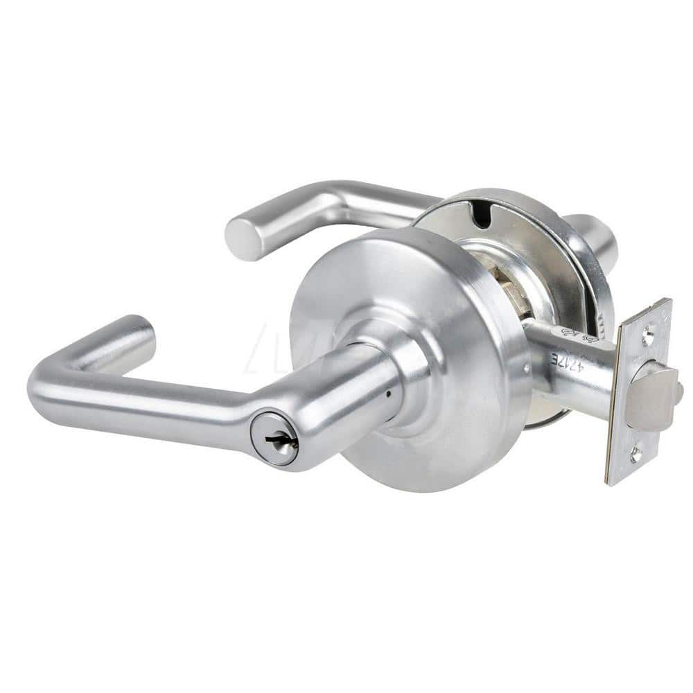 Lever Locksets; Type: Cylindrical Lock; Key Type: Keyed Different; Strike Type: Curved Lip Strike; Finish/Coating: Satin Chrome; Material: Metal; Material: Metal; Door Thickness: 1.75 in; Backset: 2.75 in; Cylinder Type: Schlage C Keyway; Minimum Order Qu