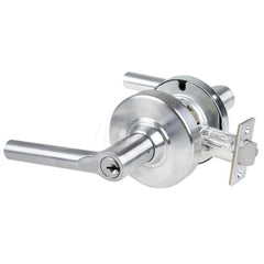 Lever Locksets; Type: Cylindrical Lock; Key Type: Keyed Different; Strike Type: Curved Lip Strike; Finish/Coating: Satin Chrome; Material: Metal; Material: Metal; Door Thickness: 1.75 in; Backset: 2.75 in; Cylinder Type: Schlage C Keyway; Minimum Order Qu