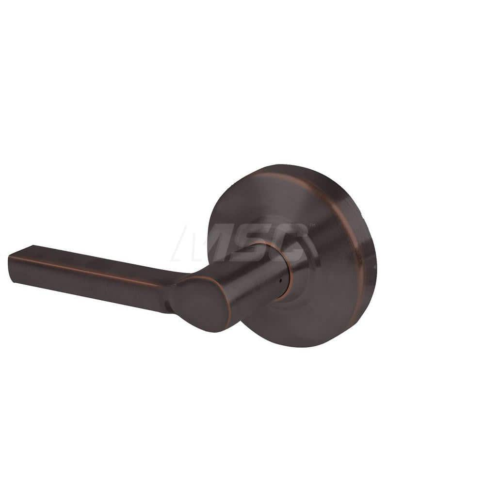 Lever Locksets; Type: Cylindrical Lock; Key Type: Keyless; Strike Type: Curved Lip Strike; Finish/Coating: Aged Bronze; Material: Metal; Material: Metal; Door Thickness: 1.75 in; Backset: 2.75 in; Cylinder Type: No Keyway; Minimum Order Quantity: Metal; M