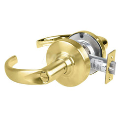 Lever Locksets; Type: Cylindrical Lock; Key Type: Keyless; Strike Type: Curved Lip Strike; Finish/Coating: Satin Brass; Material: Metal; Material: Metal; Door Thickness: 1.75 in; Backset: 2.75 in; Cylinder Type: No Keyway; Minimum Order Quantity: Metal; M