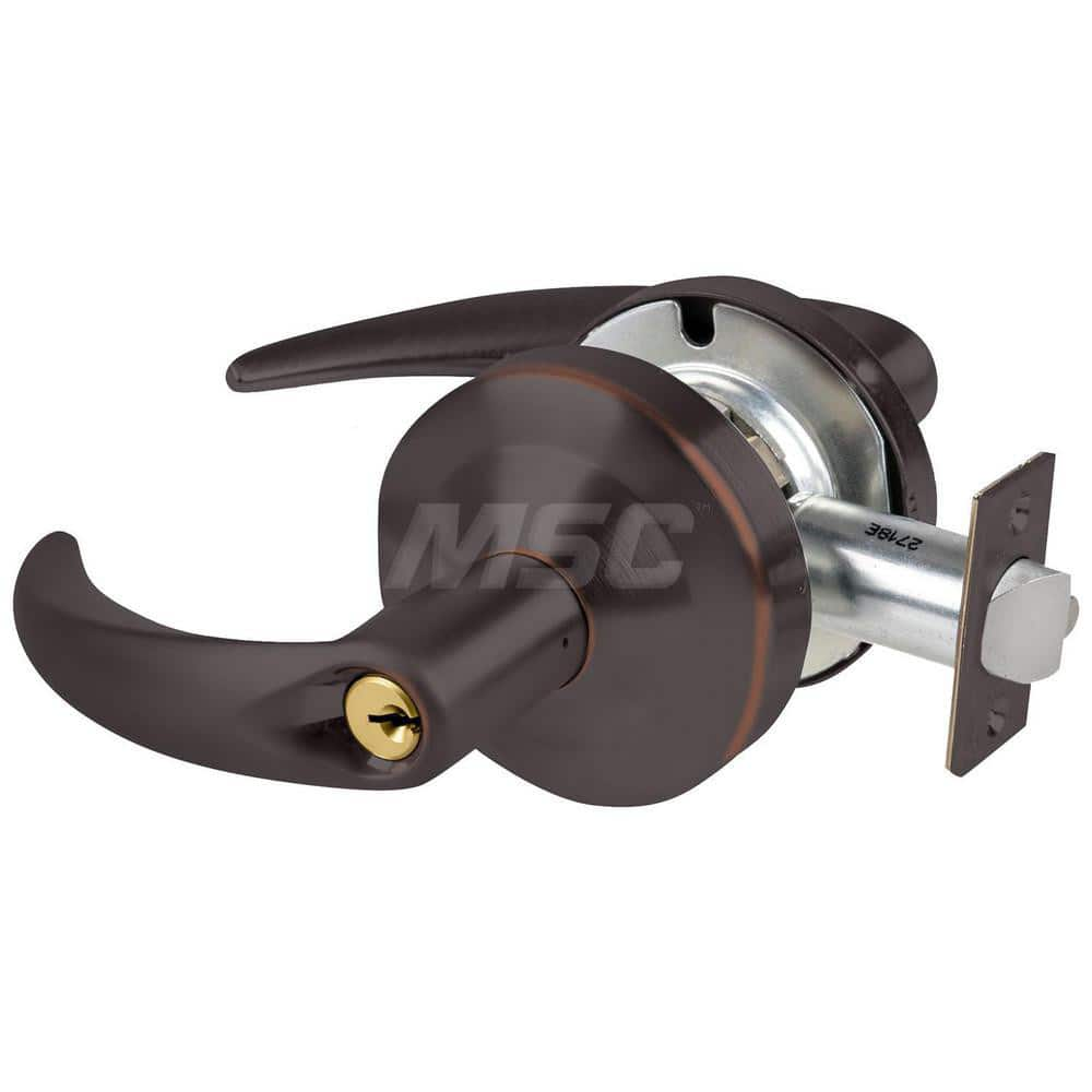 Lever Locksets; Type: Cylindrical Lock; Key Type: Keyed Different; Strike Type: Curved Lip Strike; Finish/Coating: Aged Bronze; Material: Metal; Material: Metal; Door Thickness: 1.75 in; Backset: 2.75 in; Cylinder Type: Schlage C Keyway; Minimum Order Qua