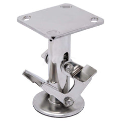 Floor Locks; Wheel Diameter: 8; Retracted Height: 8.5; Extended Height: 9.50; Top Plate Size: 4″ x  4 1/2″; Bolt Hole Spacing: 2-5/8″ x 3-5/8″ to 3″ x 3″; Attaching Bolt Size: 0.375; Top Plate Thickness: 0.25; Minimum Height: 8.5000; Maximum Height: 9.5;