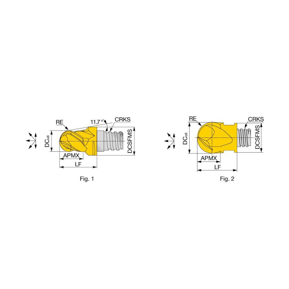 Ball End Mill Heads; Mill Diameter (mm): 16.00; Mill Diameter (Decimal Inch): 0.6299; Number of Flutes: 4; Length of Cut (mm): 12.0000; Connection Type: S10; Overall Length (mm): 20.5000; Material: Solid Carbide; Finish/Coating: TiAlN; Cutting Direction: