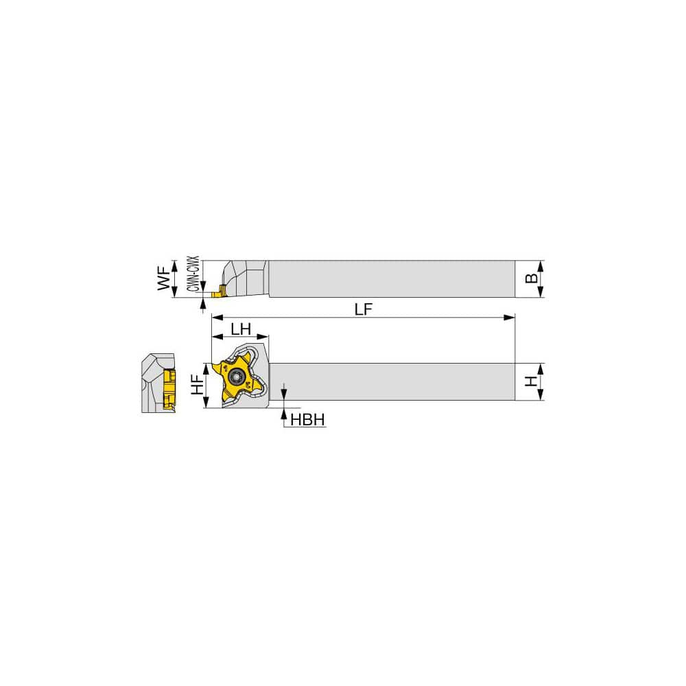 Indexable Grooving Toolholder:  STCL1010X18, Uses 18 Inserts,  No