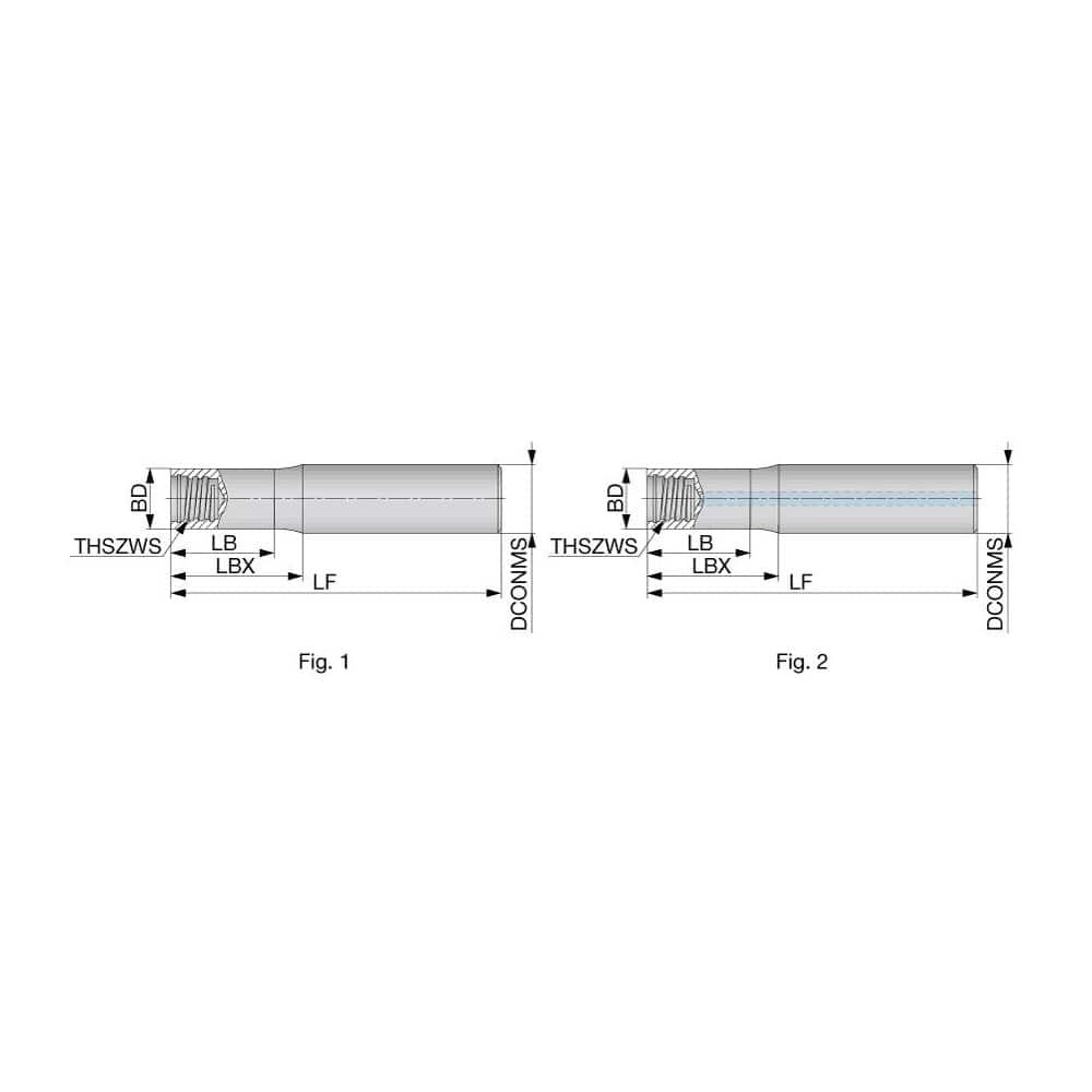 Replaceable Tip Milling Shank: Series VSSD, 16″ Straight Shank S10 Neck Thread, 15.2″ Neck Dia, Steel