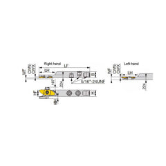 Indexable Cutoff Toolholder: 0.4134″ Max Depth of Cut, 0.7874″ Max Workpiece Dia, 0.0236″ Min Insert Width, Right Hand 0.5″ Shank Height, 0.5″ Shank Width, Uses 06, 12, 16 & 20 Inserts, Series JSXX