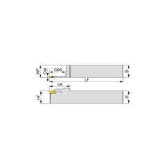 Indexable Grooving Toolholder:  QSER2020-3T26, Uses 3 Inserts,  No