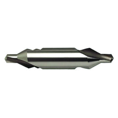 #1 × 38 mm OAL 60 Degree HSS Center Drill Form A Bright - USA Tool & Supply