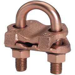 Burndy - Grounding Clamps; Clamp Type: Grounding Clamp ; Compatible Rod Diameter (Inch): 1/2 ; Maximum Compatible Pipe Size (Inch): 1/4 ; Compatible Wire Size (AWG): 4-2/0 ; Overall Length (Inch): 1.56 ; Overall Length (Decimal Inch): 1.56 - Exact Industrial Supply