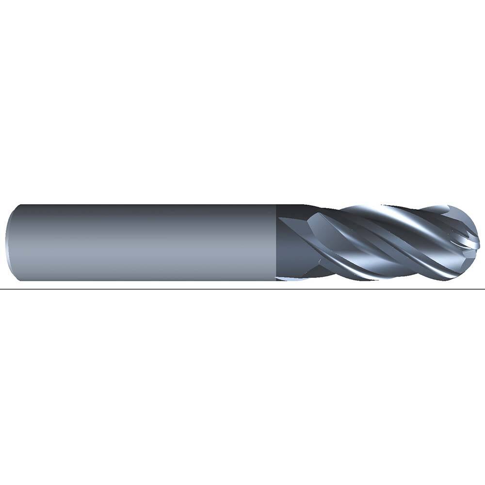 Eliminator - Ball End Mills; Mill Diameter (Inch): 3/4 ; Mill Diameter (Decimal Inch): 0.7500 ; Number of Flutes: 4 ; Length of Cut (Inch): 1-3/4 ; Material: Solid Carbide ; Overall Length (Inch): 4 - Exact Industrial Supply