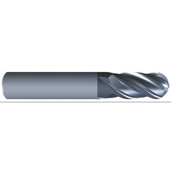 Eliminator - Ball End Mills; Mill Diameter (Inch): 3/4 ; Mill Diameter (Decimal Inch): 0.7500 ; Number of Flutes: 4 ; Length of Cut (Inch): 1-3/4 ; Material: Solid Carbide ; Overall Length (Inch): 4 - Exact Industrial Supply