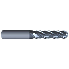 Eliminator - Ball End Mills; Mill Diameter (Inch): 3/4 ; Mill Diameter (Decimal Inch): 0.7500 ; Number of Flutes: 4 ; Length of Cut (Inch): 2-1/4 ; Material: Solid Carbide ; Overall Length (Inch): 5 - Exact Industrial Supply
