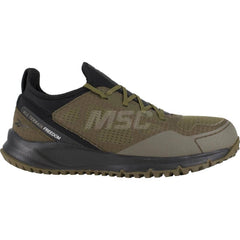Work Boot: Size 13, Mesh, Steel Toe Green, Medium Width, Non-Slip Sole
