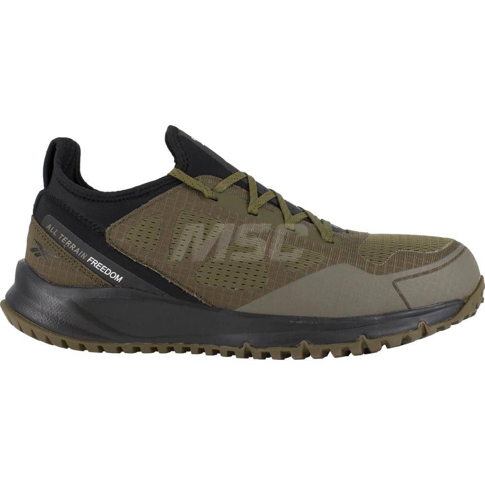 Work Boot: Size 10, Mesh, Steel Toe Green, Wide Width, Non-Slip Sole