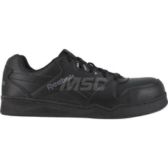 Work Boot: Size 5, Leather, Composite Toe Black, Medium Width, Non-Slip Sole