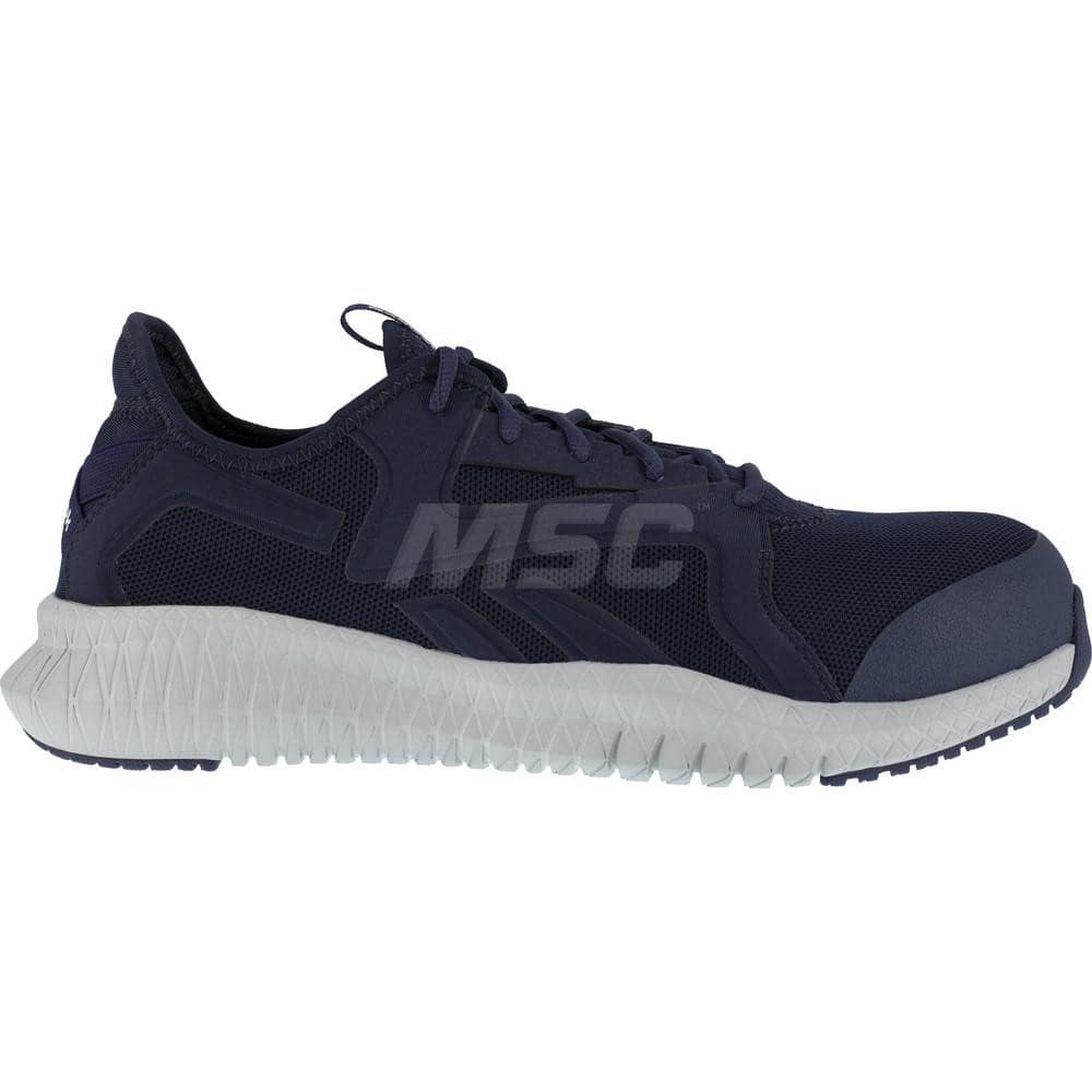 Work Boot: Size 9, Mesh, Composite Toe Navy, Medium Width, Non-Slip Sole