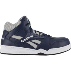 Work Boot: Size 12, Leather, Composite Toe Navy, Medium Width, Non-Slip Sole
